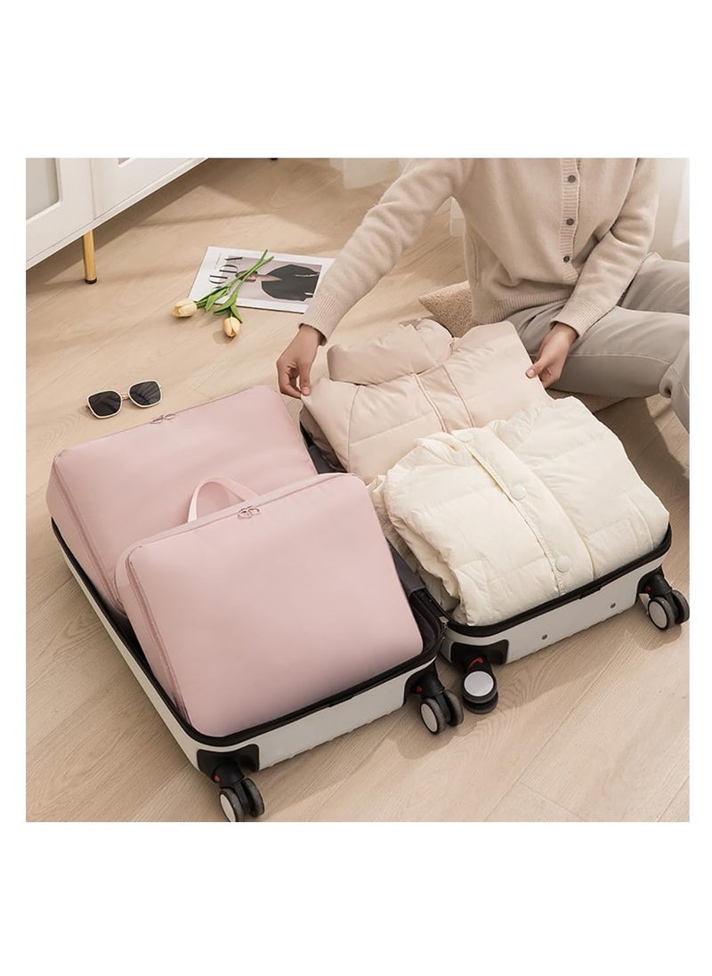 Generic 2 Pieces Travel Luggage Organizer for Carry On Luggage, Space Saving Compression Storage Bags for Clothes Organizer Travel and Home Use (Pink)  - Image 3
