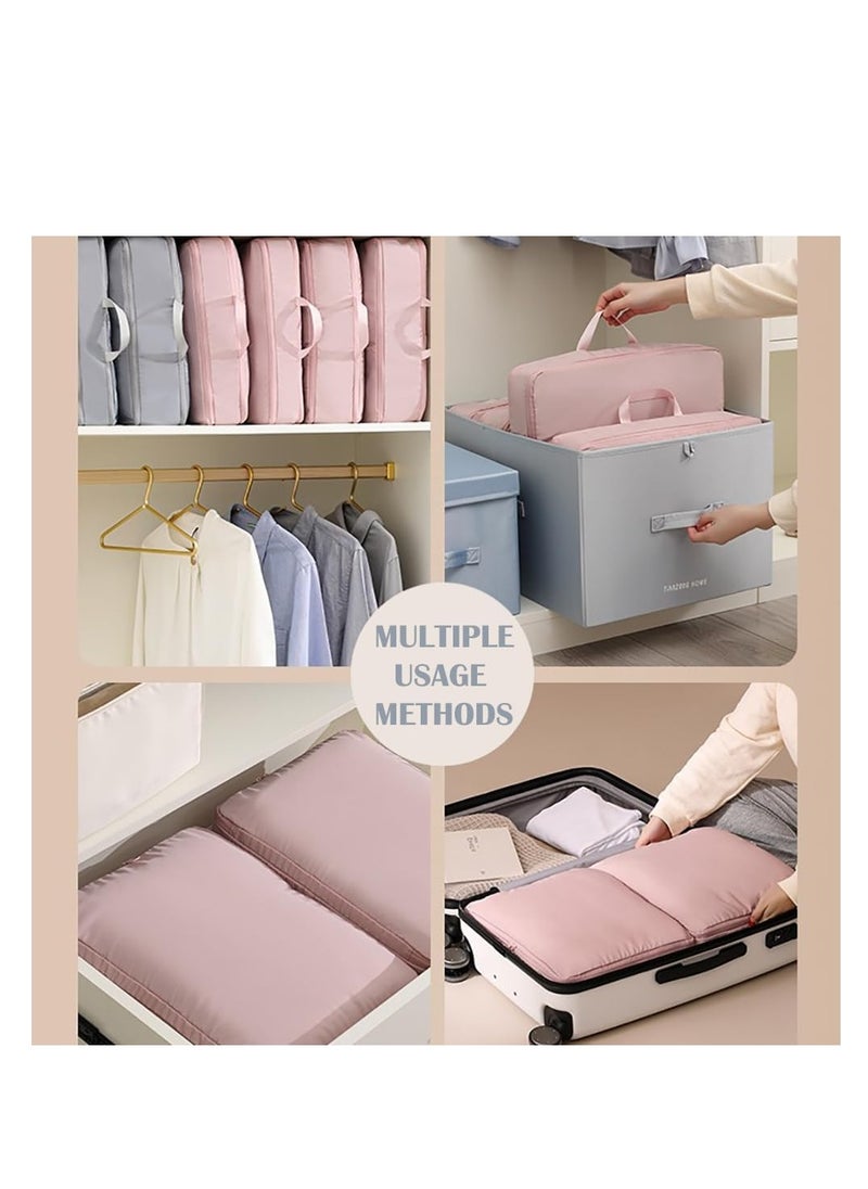 Generic 2 Pieces Travel Luggage Organizer for Carry On Luggage, Space Saving Compression Storage Bags for Clothes Organizer Travel and Home Use (Pink)  - Image 5