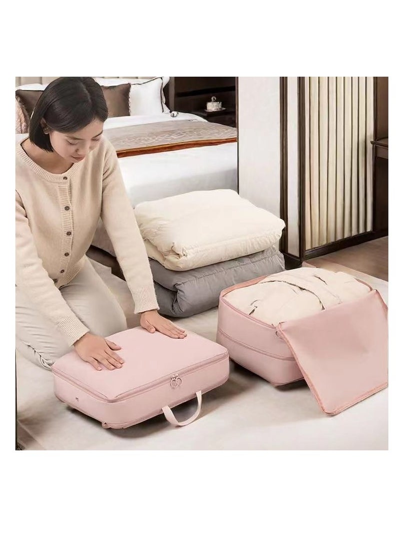 Generic 2 Pieces Travel Luggage Organizer for Carry On Luggage, Space Saving Compression Storage Bags for Clothes Organizer Travel and Home Use (Pink)  - Image 1