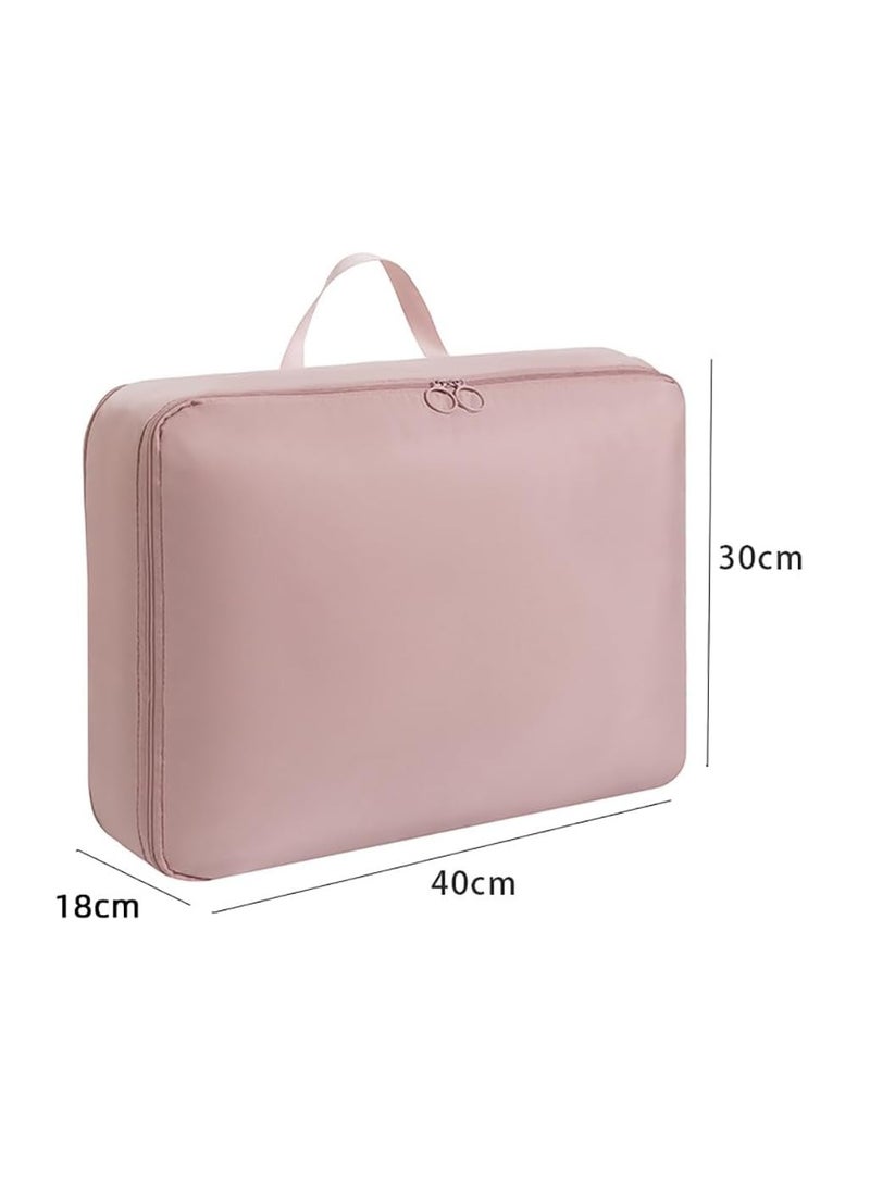Generic 2 Pieces Travel Luggage Organizer for Carry On Luggage, Space Saving Compression Storage Bags for Clothes Organizer Travel and Home Use (Pink)  - Image 2