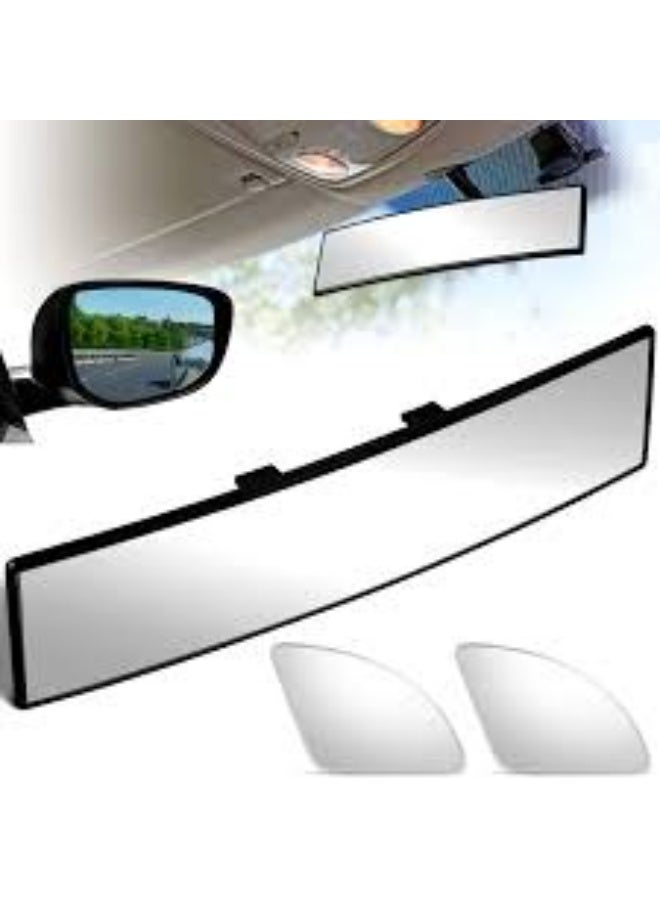 Universal 300mm / 30cm (11.81") Wide-Angle Curved Rearview Mirror with Suction Cup – Compatible with Toyota (Camry, Corolla, RAV4, Highlander, Tacoma), Honda (Civic, Accord, CR-V, HR-V, Pilot), Ford (F-150, Escape, Explorer, Mustang, Edge), Chevy (Silverado, Malibu, Equinox, Tahoe, Traverse), Nissan (Altima, Sentra, Rogue, Pathfinder, Frontier), BMW (3 Series, 5 Series, X1, X3, X5), Mercedes (C-Class, E-Class, GLC, GLE, A-Class), Hyundai (Elantra, Sonata, Tucson, Santa Fe, Kona), Kia (Sportage, Sorento, Optima/K5, Soul, Telluride), VW (Jetta, Passat, Tiguan, Golf, Atlas - Image 1