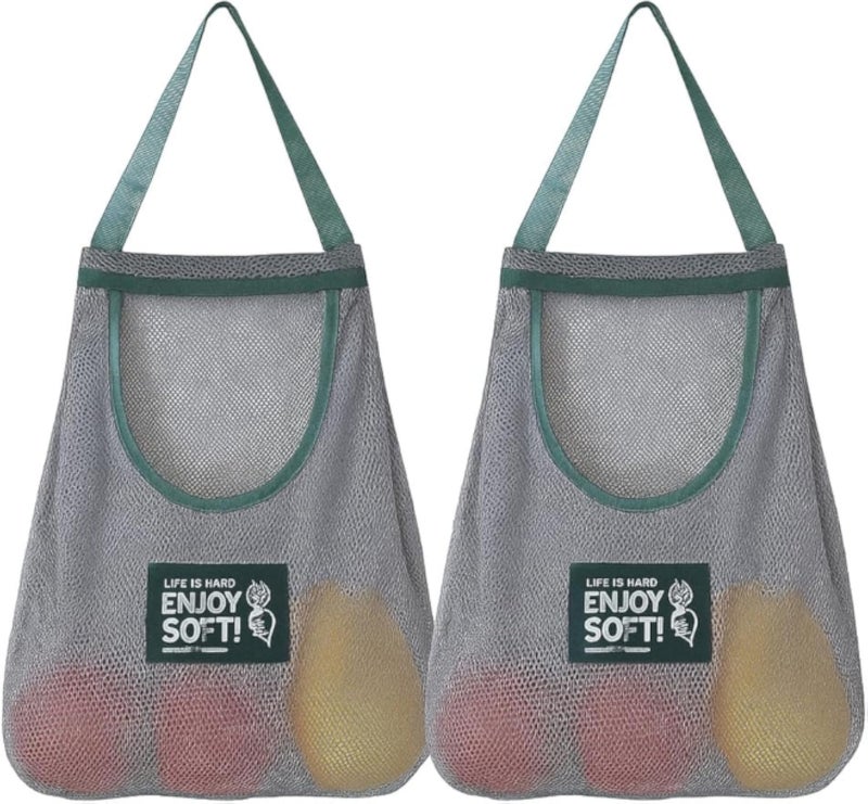 لاجيت هانجينج حفظ ميسه أكياس 2بك والل هانجينج فرويت باسكيت فور فيجيتابلي حفظ توتي أكياس فور جارليكس, بوتاتويس, ونيونس ور جارباجي, جريي