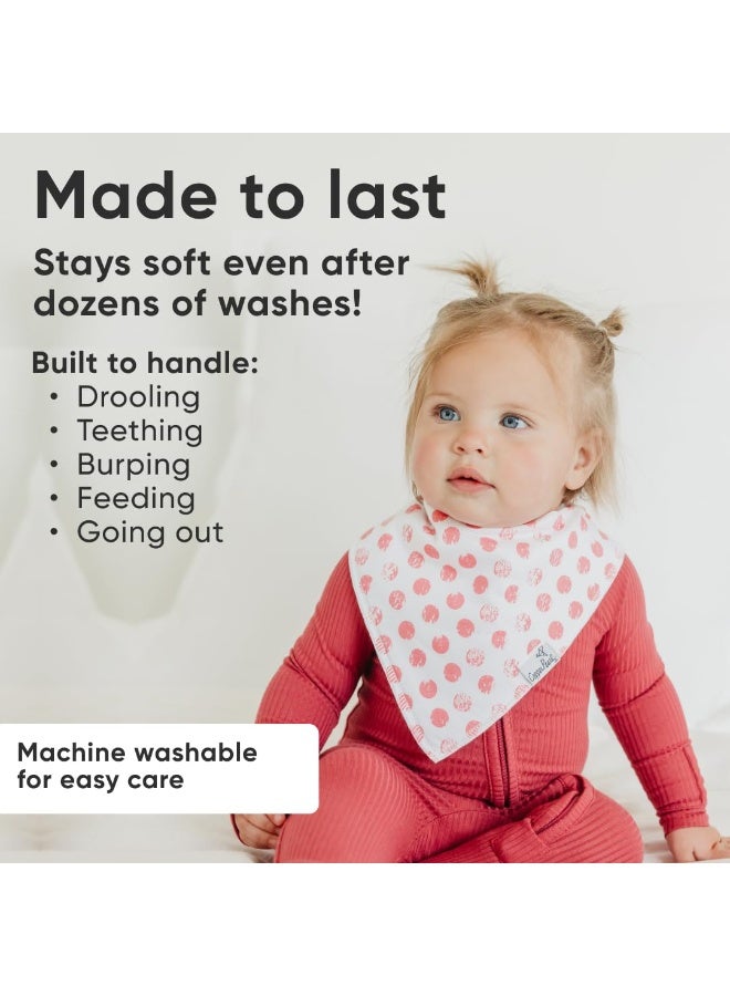 Copper Pearl Copper Pearl 4 Pack Soft Cotton Baby Bibs for Drooling and Teething, Absorbent Drool Bibs for Baby Girl, Adjustable to Fit Newborns to Toddlers, Tons of Styles (Claire Set) - Image 3