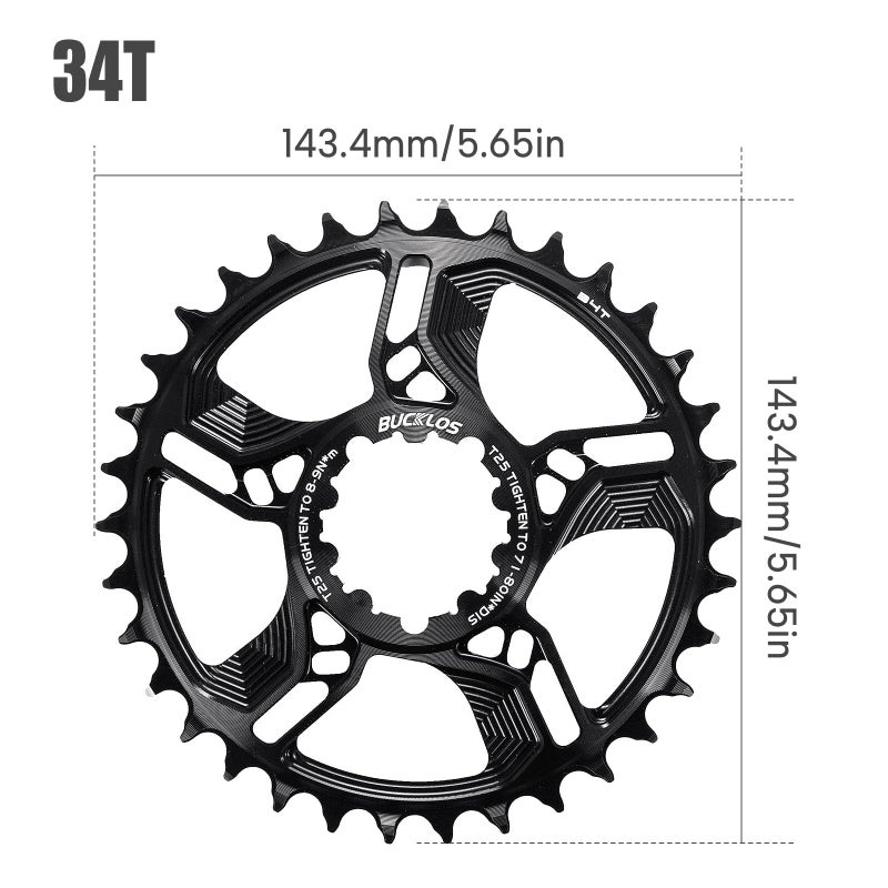 BUCKLOS Bicycle Chainring 32T 34T 36T 38T Chainwheel Offset 6mm Narrow Wide Chainring MTB Sprockets for GXP XX1 X9 XO X01 NX XX GX Direct Mount Crankset - Image 4