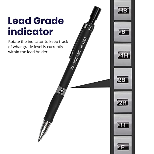 Pacific Arc 2mm Collegiate Lead Holder and Lead Sharpener, Black Drafting Pencil for Artist Drawing, Drafting, and Sketching - Image 3