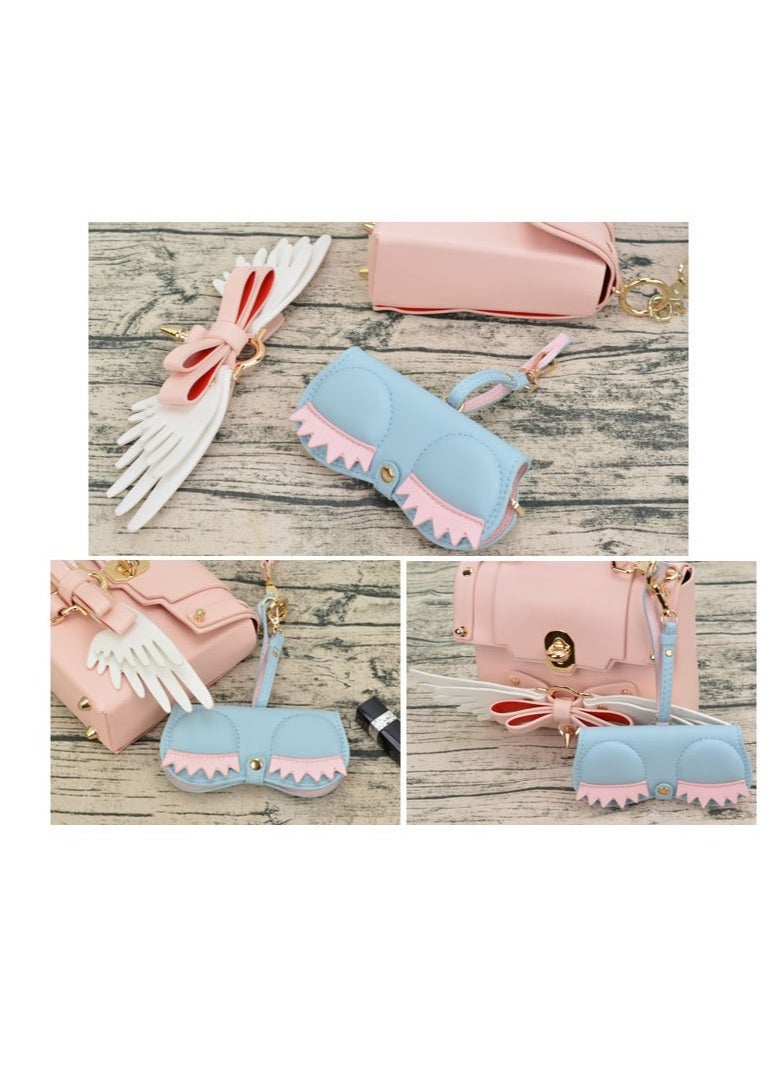 Y&D Soft Leather Sunglasses Bag Eyeglass Case,Portable Slim Travel Sunglasses Pouch,Anti-Stress Sun Glasses Storage Bag With Lanyard,Glasses Protective Case,Spectacle Case  - Image 2