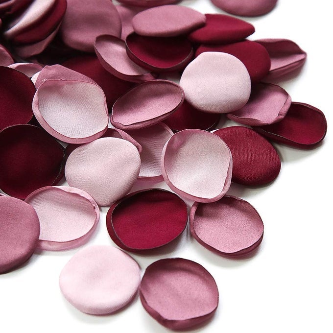300PCS ROSE PETALS BURGUNDY MAROON MAUVE FAUX SILK FLOWER PETALS FOR WEDDING FLOWER GIRL BASKET AISLE SCATTER TABLE CENTERPIECES PARTY CONFETTI BRIDAL SHOWER ROMANTIC NIGHT DECORATION