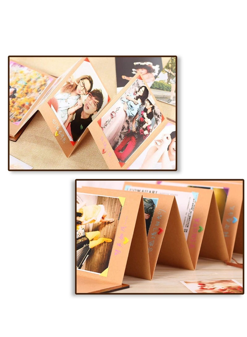 SYOSI Album Book Small 17 * 11cm Scrapbook 22 Sides Kraft Photo Album, Wooden Cutout Animal Print Cover with Kraft Strap for Family Album, Graduation Record Book, Growing Up Album, Love Record (Giraffe)  - Image 5
