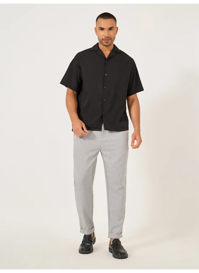 Take Two Take Two Solid Short Sleeve Camp Collar Regular Fit Shirt