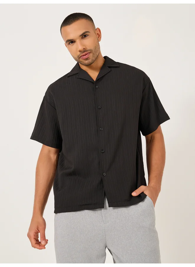 Take Two Take Two Solid Short Sleeve Camp Collar Regular Fit Shirt