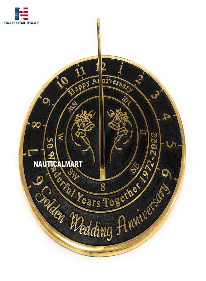 NAUTICALMART Nautical-Mart 50th Golden Wedding Anniversary Large Sundial Gift 10 inches Home and Garden Decor - Image 4