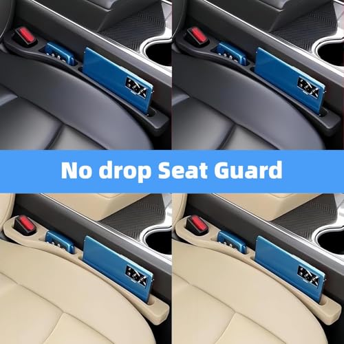 JVCV® Car Seat Gap Filler with Double Slot Storage – Premium PU Leather Gap Plug Organizer for Cars | Anti-Drop Design, Easy Installation (Beige) - Image 5
