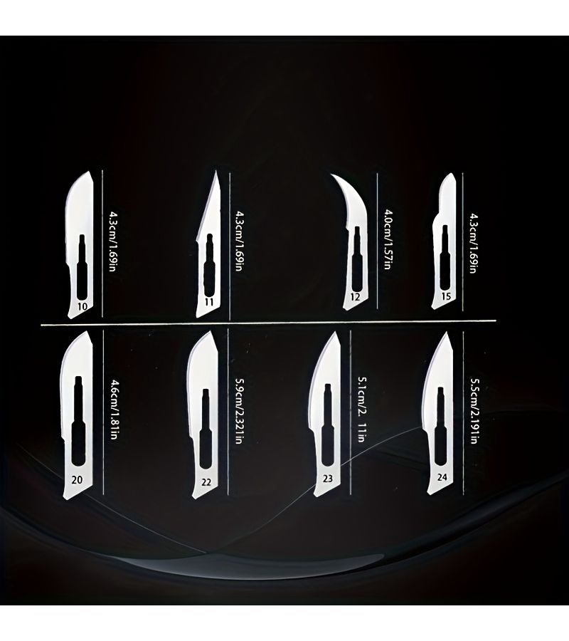 12 Piece Stainless Steel Handle With 11 Carbon Steel Blades For Repair Craft - Image 2