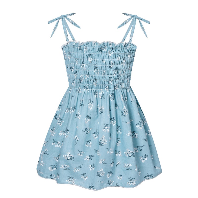 Fashion Toddler Sundress Blue Snow Lotus 
