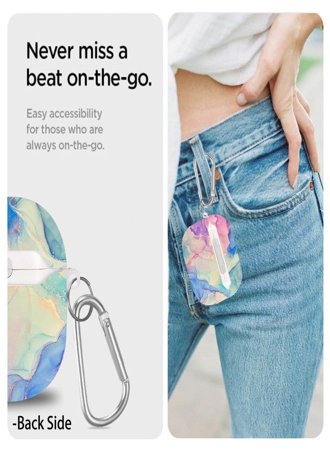 Olytop for AirPods 4 Gen Case 2024, Cute Marble Print Air pods Pro 4th Generation Protective Hard Skin Women Girl with Keychain for Apple iPod 4th Gen Case, Violet Marble - Image 3