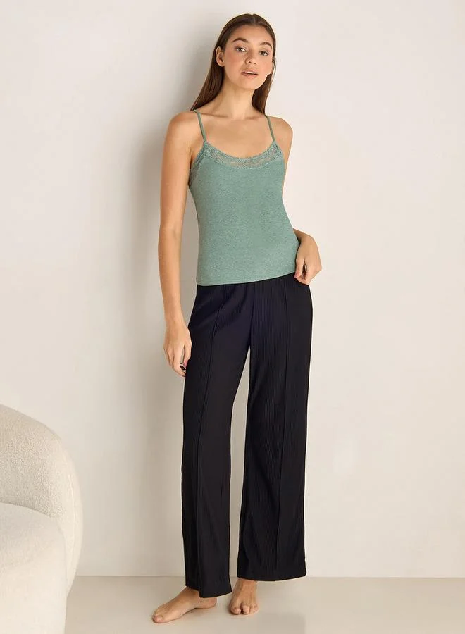 سبلاش فيڤ Lace Trim Textured Camisole