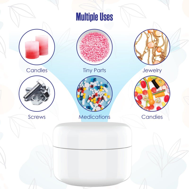 Houseables Lotion Jars, Lotion Container, Cosmetic Jars with Lids, Body Butter Containers, Travel Pots for Creams, Makeup, Moisturizer, Storage, Refillable, Empty, Small, Plastic, White, 4 OZ, 12 PK - Image 5