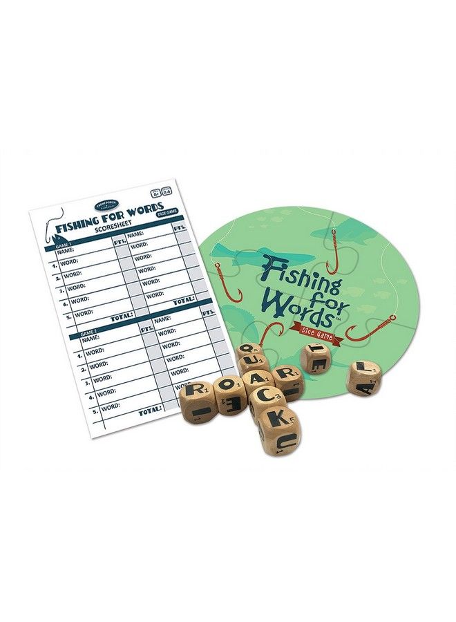University Games Fishing For Words Dice Game Word Game Travel Game Family Game Bar Game 2 To 4 Players Ages 8 And Up - Image 3