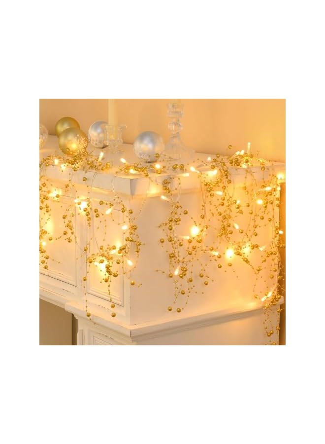 The Bros سلسلة التوت الذهبية بطول 9.8 قدم، 30 لمبة LED دافئة بيضاء لتزيين رمضان، داخلية/خارجية، تعمل بالبطارية - Image 2