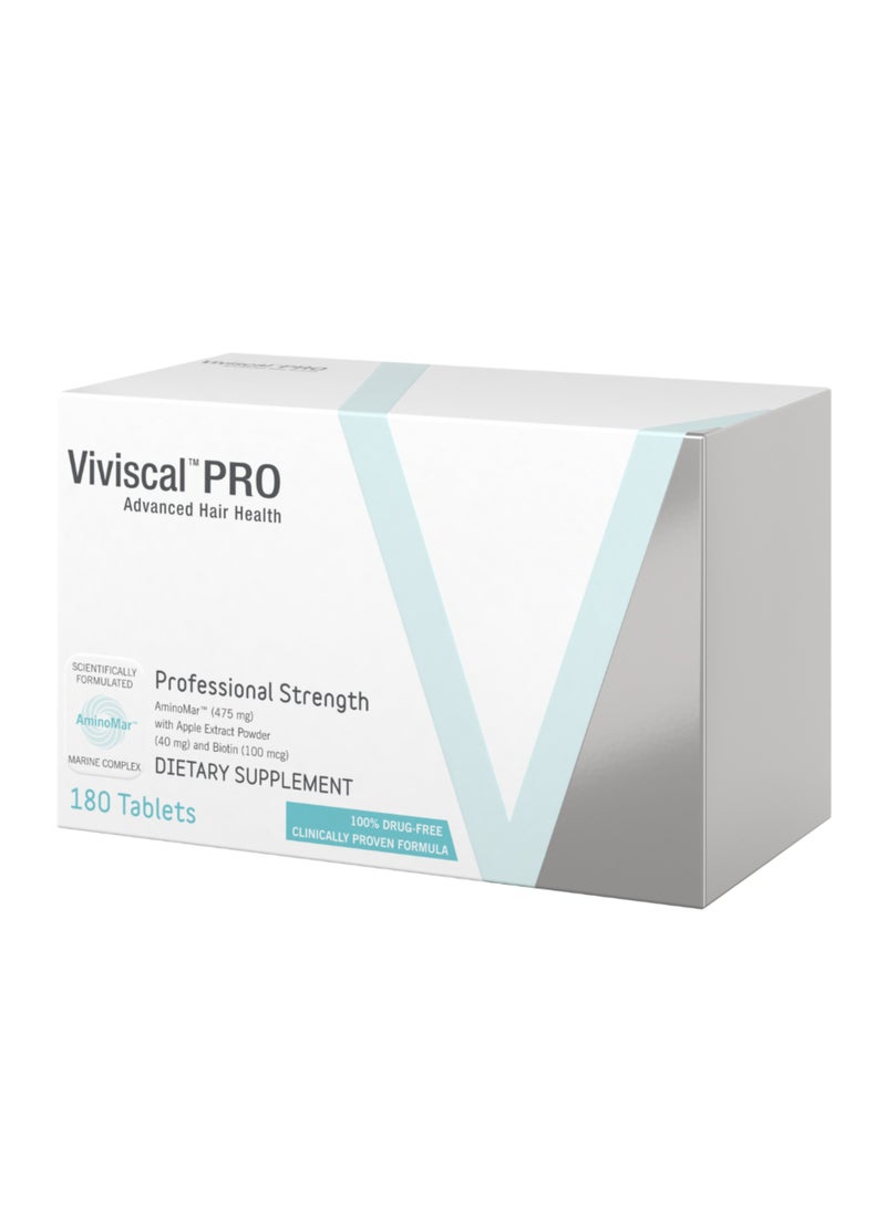 Viviscal Professional Advance Hair Health Dietary Supplement with Vitamin C, Marine Collagen for Men and Women - 180 Tablets - Image 2