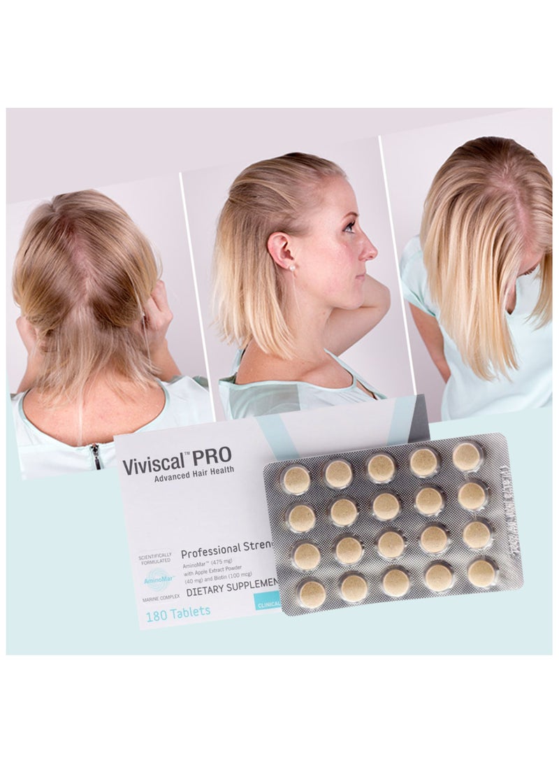 Viviscal Professional Advance Hair Health Dietary Supplement with Vitamin C, Marine Collagen for Men and Women - 180 Tablets - Image 3