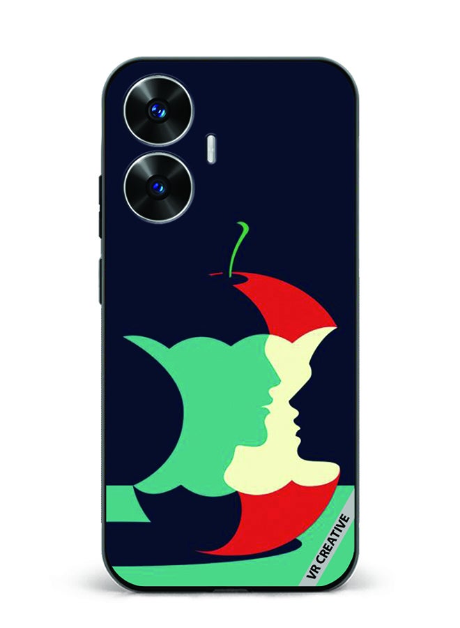 VR CREATIVE Protective Case Cover For Realme C55 Eaten Apple Design Multicolour - Image 1