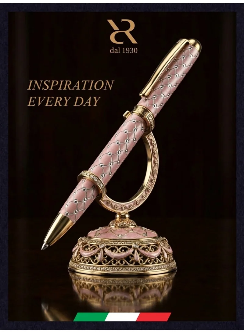 Ancora Ancora Rapide Faber “Yellow Gold” Collection – Luxury Ballpoint Pen Inspired by Fabergé Masterpieces – Handcrafted in Italy (Faber “Yellow Gold” – Rose)