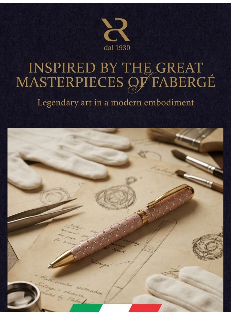 أنكورا مجموعة أنكورا رابيد فابر "الذهب الأصفر" – قلم جاف فاخر مستوحى من روائع فابرجيه – مصنوع يدويًا في إيطاليا (فابر "الذهب الأصفر – وردي") - Image 5