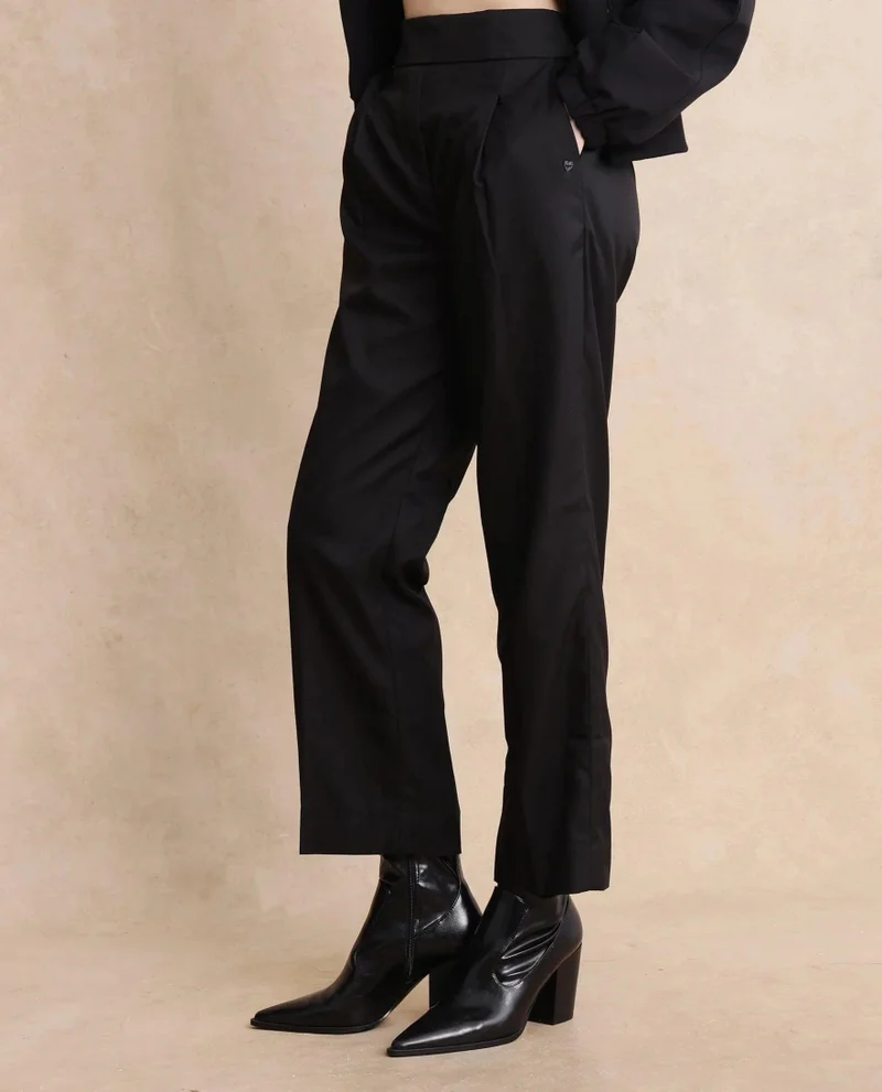 Rareism Women's Ankle Length Plain Trouser