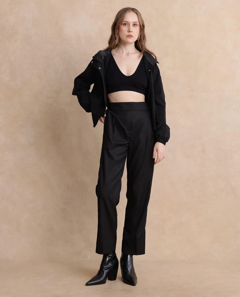 Rareism Women's Ankle Length Plain Trouser