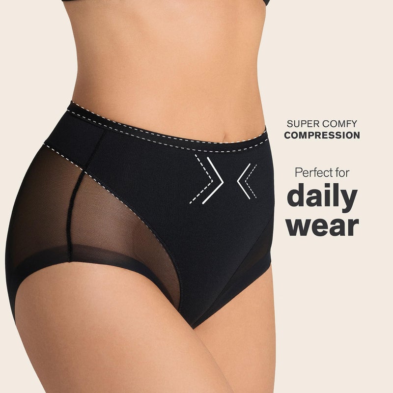 Leonisa Invisible Shapewear Panties, High Waisted Tummy Control Women's Underwear 700- Black, Large - Image 4