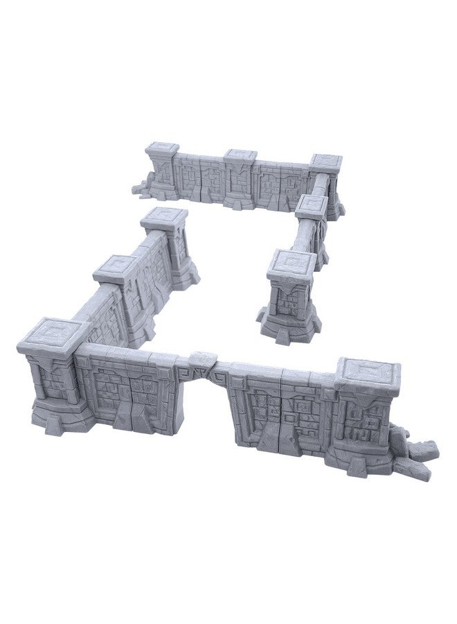 EnderToys Forgotten Temple Walls by Makers Anvil, 3D Printed Tabletop RPG Scenery and Wargame Terrain for 28mm Miniatures - Image 1