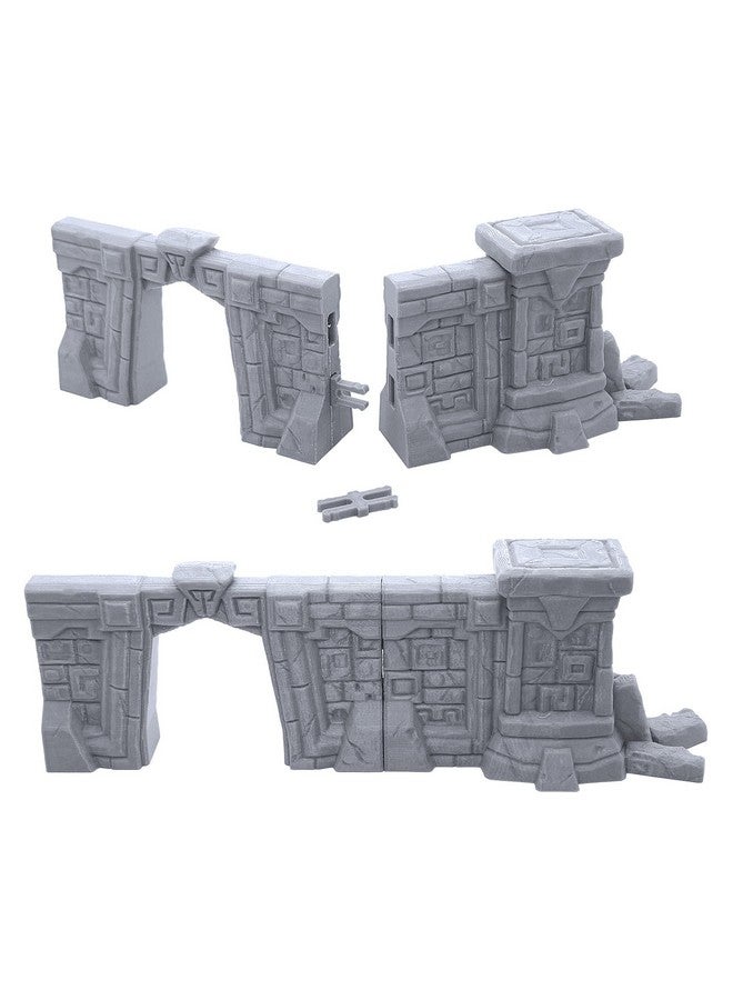 EnderToys Forgotten Temple Walls by Makers Anvil, 3D Printed Tabletop RPG Scenery and Wargame Terrain for 28mm Miniatures - Image 2