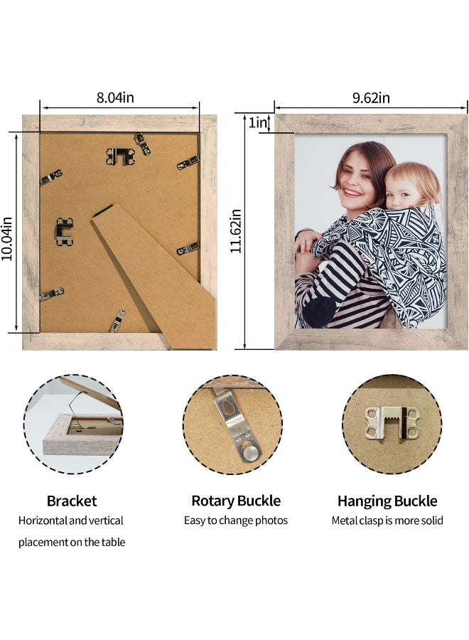 iRahmen 4 Pack 8x10 Rustic Picture Frame with High Definition Glass Photo Frame for Desktop Display and Wall Mounting (IR-US002-SG-P8X10(4PK)) - Image 2