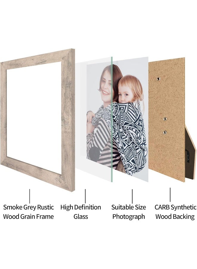 iRahmen 4 Pack 8x10 Rustic Picture Frame with High Definition Glass Photo Frame for Desktop Display and Wall Mounting (IR-US002-SG-P8X10(4PK)) - Image 3