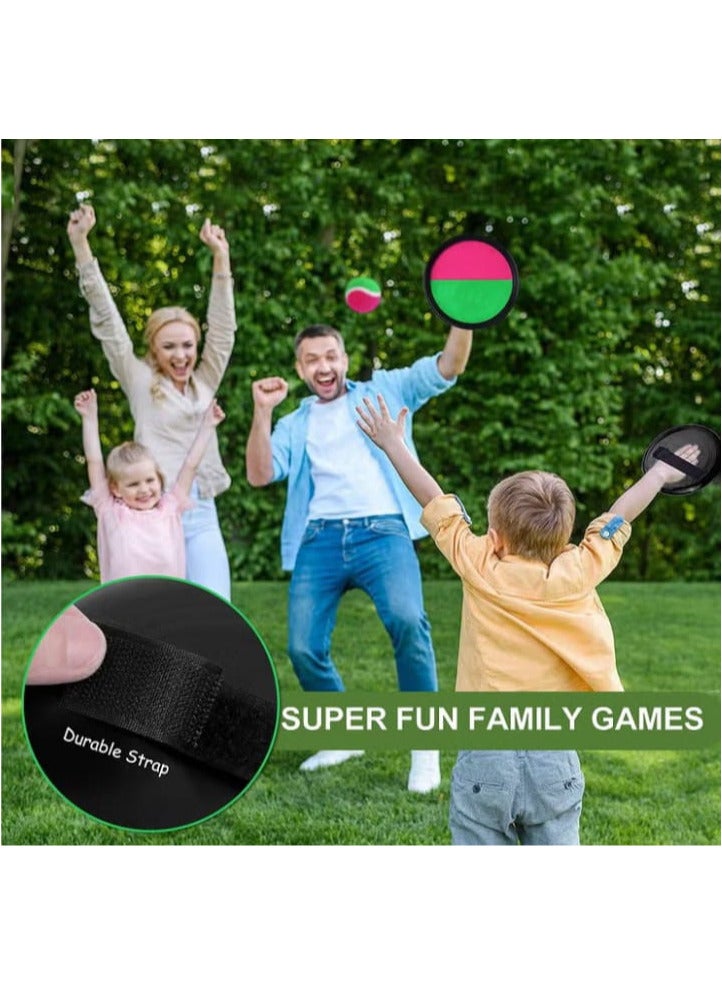 Velcro ball game, set of balls with 2 paddles and 1 for children, throwing and catching, for outdoor use, multi-color - Image 4