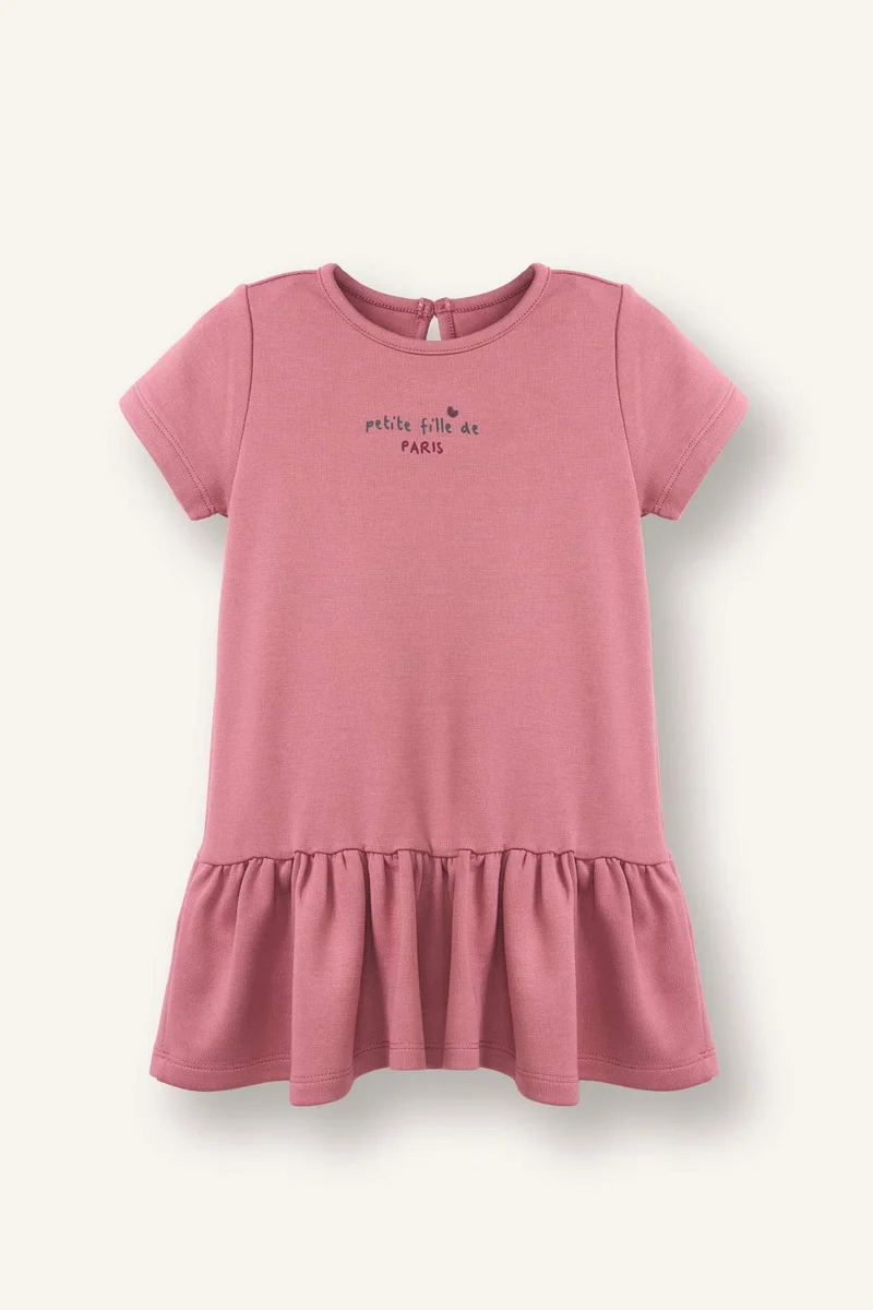 ديفاكتو Girl Embroidered Short Sleeve Dress