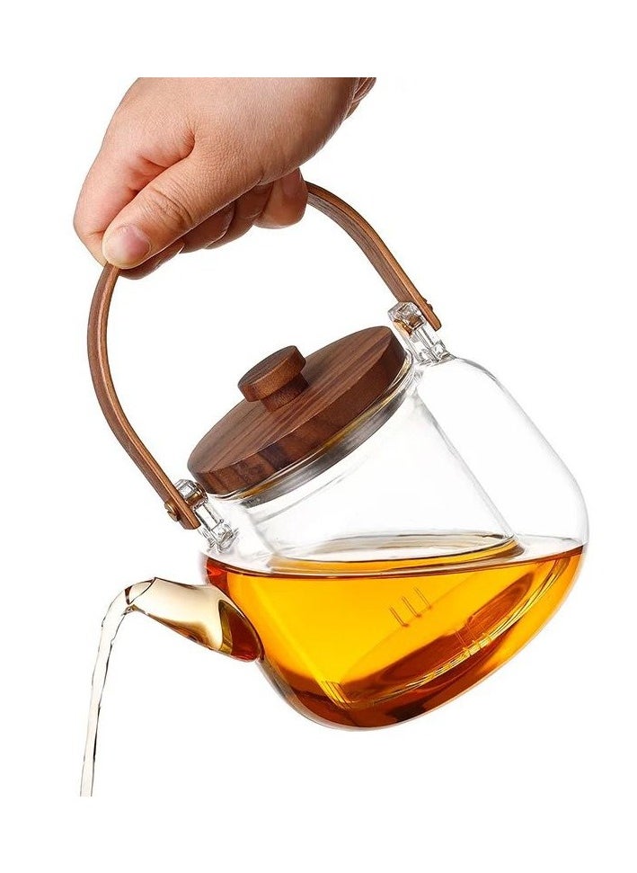 Generic HOOPZOZA Glass Teapot 800mL with 1 Glass Filter 1 Steam Filter  - Image 1