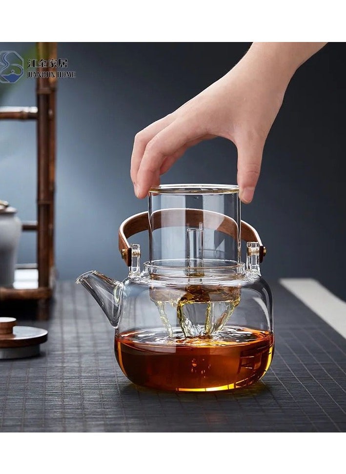 Generic HOOPZOZA Glass Teapot 800mL with 1 Glass Filter 1 Steam Filter  - Image 3