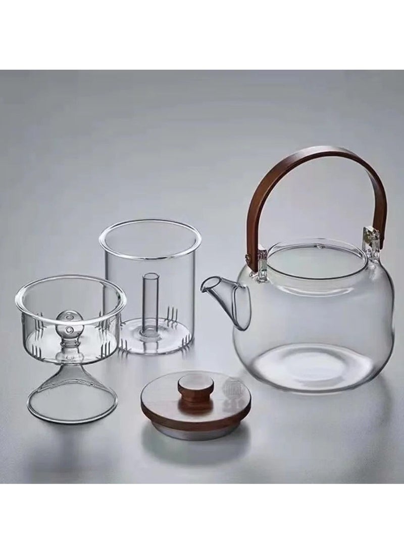 Generic HOOPZOZA Glass Teapot 800mL with 1 Glass Filter 1 Steam Filter  - Image 4