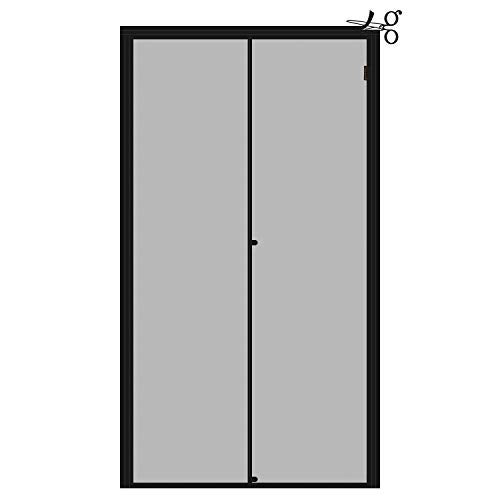 Yotache Adjustable Magnetic Screen Door Fit Doors Size Width 34"-38" Height 96"-98", Reinforced Fiberglass Mesh Curtain with Unique Widen Strip, Black - Image 1