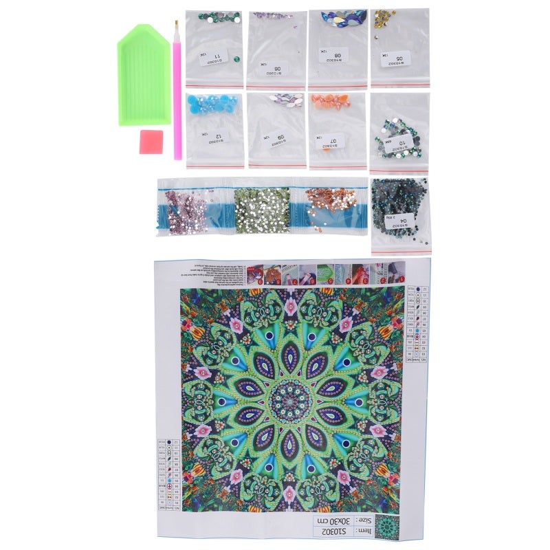 5D Diamond Painting: Special-shaped Diamond With 13 & 9 Section Perfect Fit - Full-width Color Printing Partition Inlay, Strong Gel Diamond Adhesion, Gorgeous Mandala Flower Pattern for DIY Craft, Liv - Image 2