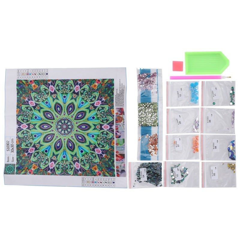 5D Diamond Painting: Special-shaped Diamond With 13 & 9 Section Perfect Fit - Full-width Color Printing Partition Inlay, Strong Gel Diamond Adhesion, Gorgeous Mandala Flower Pattern for DIY Craft, Liv - Image 3