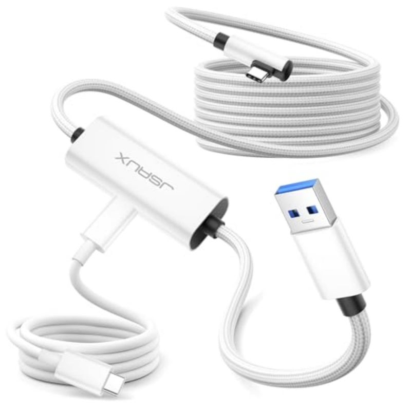 JSAUX Link Cable 5M for VR headsets: charging while playing, USB 3.0 high-speed data, compatible with Meta Quest 3S/3/2/Pro, Pico 4, PC VR, Steam VR - Image 1