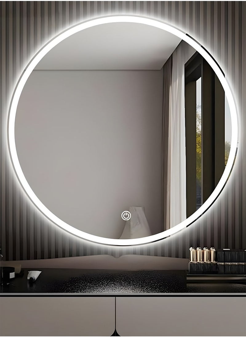 Taimi 80cm Round Makeup Mirror with LED frontlight, Makeup Mirror Suitable for Dressing Room, Dressing Room, 3 LED Light Colors  - Image 3