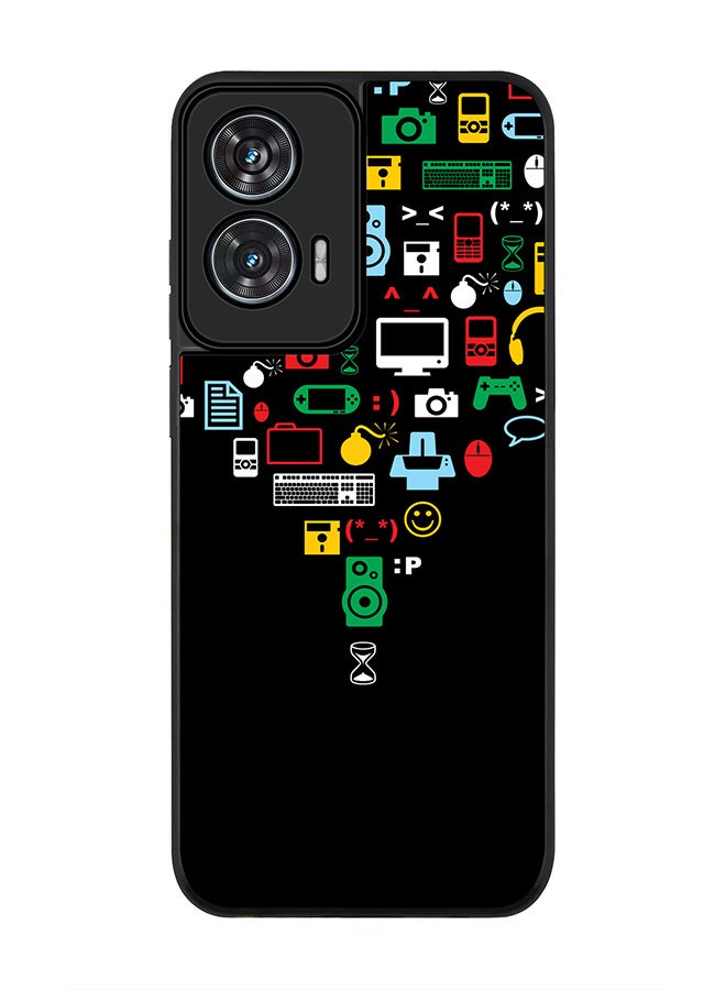 Stylizedd For Motorola Edge 50 Fusion 5G Case,Slim fit Camera Protection, Shockproof Thin Phone cover  - Convergence (Black) - Image 1