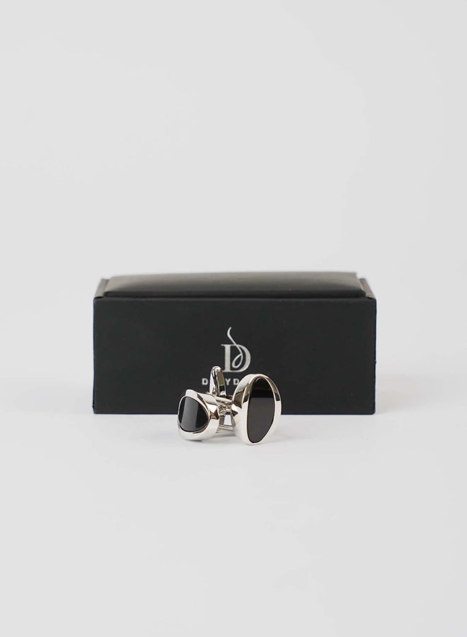 Dalydress Men Cuff-Link O Black/Silver - Image 2