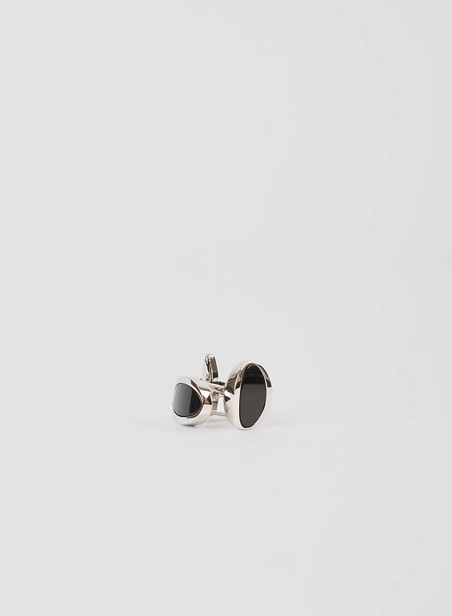 Dalydress Men Cuff-Link O Black/Silver - Image 3