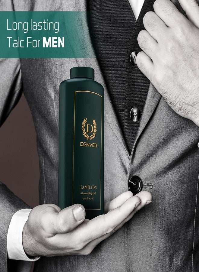 DENVER Hamilton Premium Body Talc - 300GM Each (Pack of 3) | Scented Talcum Powder for Men - Image 4