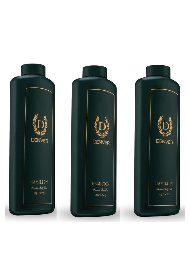 DENVER Hamilton Premium Body Talc - 300GM Each (Pack of 3) | Scented Talcum Powder for Men - Image 1